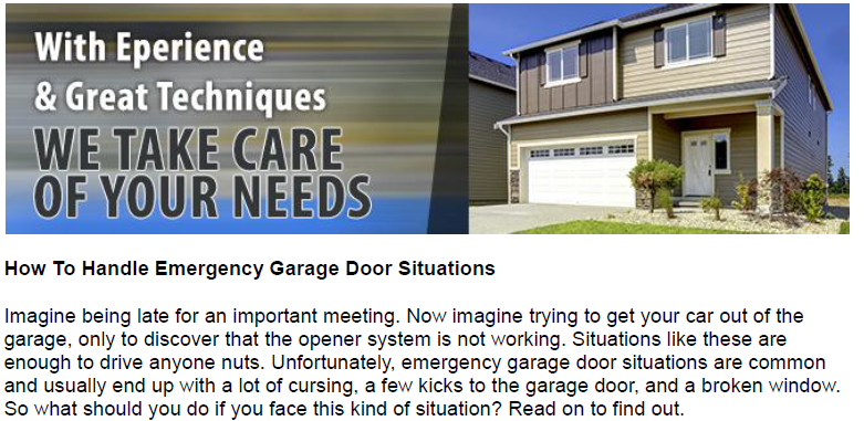 How To Handle Emergency Garage Door Situations - Garage Door Repair Winnetka